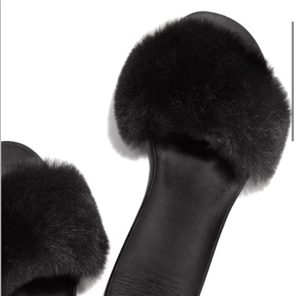 NEW faux fur slide sandals slipper “Dark cloud” - Picture 2 of 5